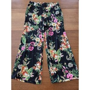 Gili Floral Wide Leg Pants Women's M‎ Got It Love It Belt Loops Tropical